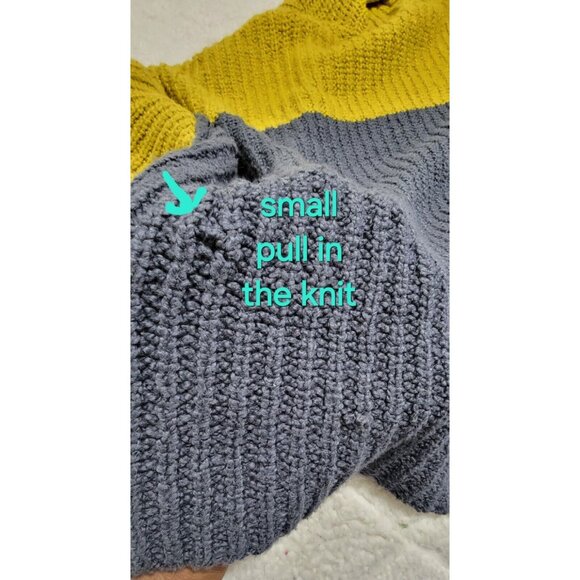 Free People Womens Yellow Pullover Cowl Neck Sweater Long Sleeve Size Large - Picture 3 of 12